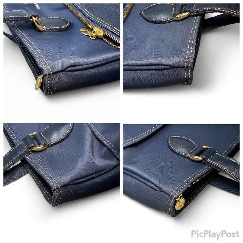 Valentino Garavani Sport Nylon and Leather Tote Bag Navy Blue
